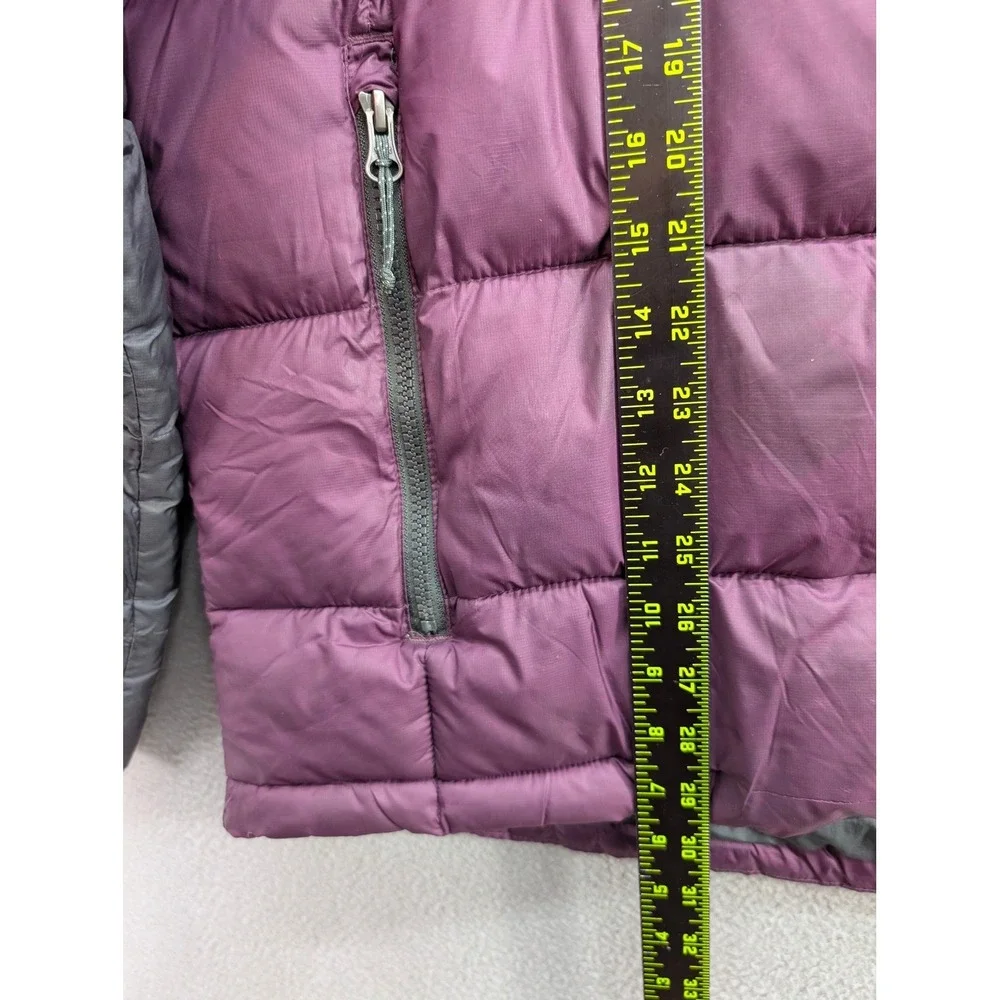 Columbia Puffer Jacket Hooded Insulated Men's XL Gray Purple Nylon Colorblock